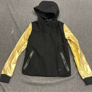 NWT NIKE Women’s Oversized Destroyer Wool Jacket Gold Black